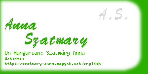 anna szatmary business card